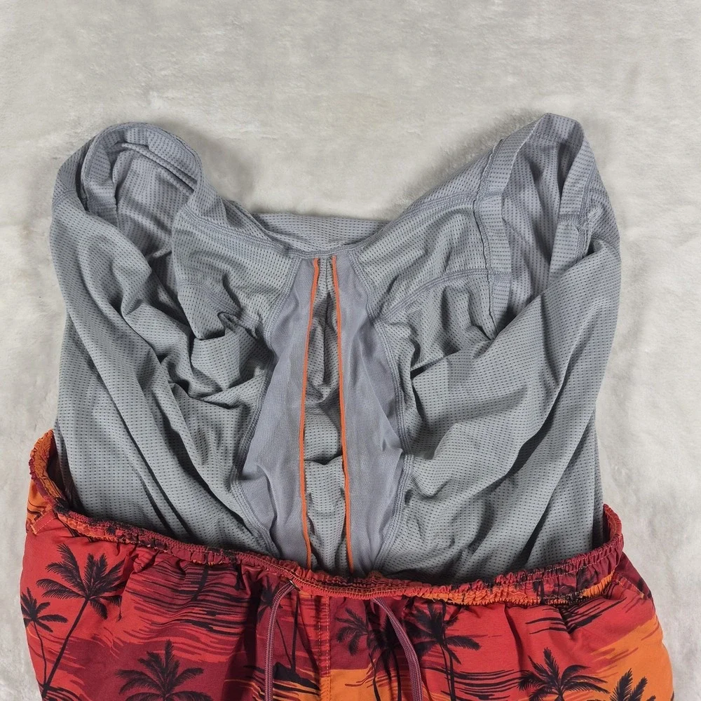 Saxx Cannonball 2 In 1 Swim Trunks Men's Large Orange Lined Drawstrings Beach